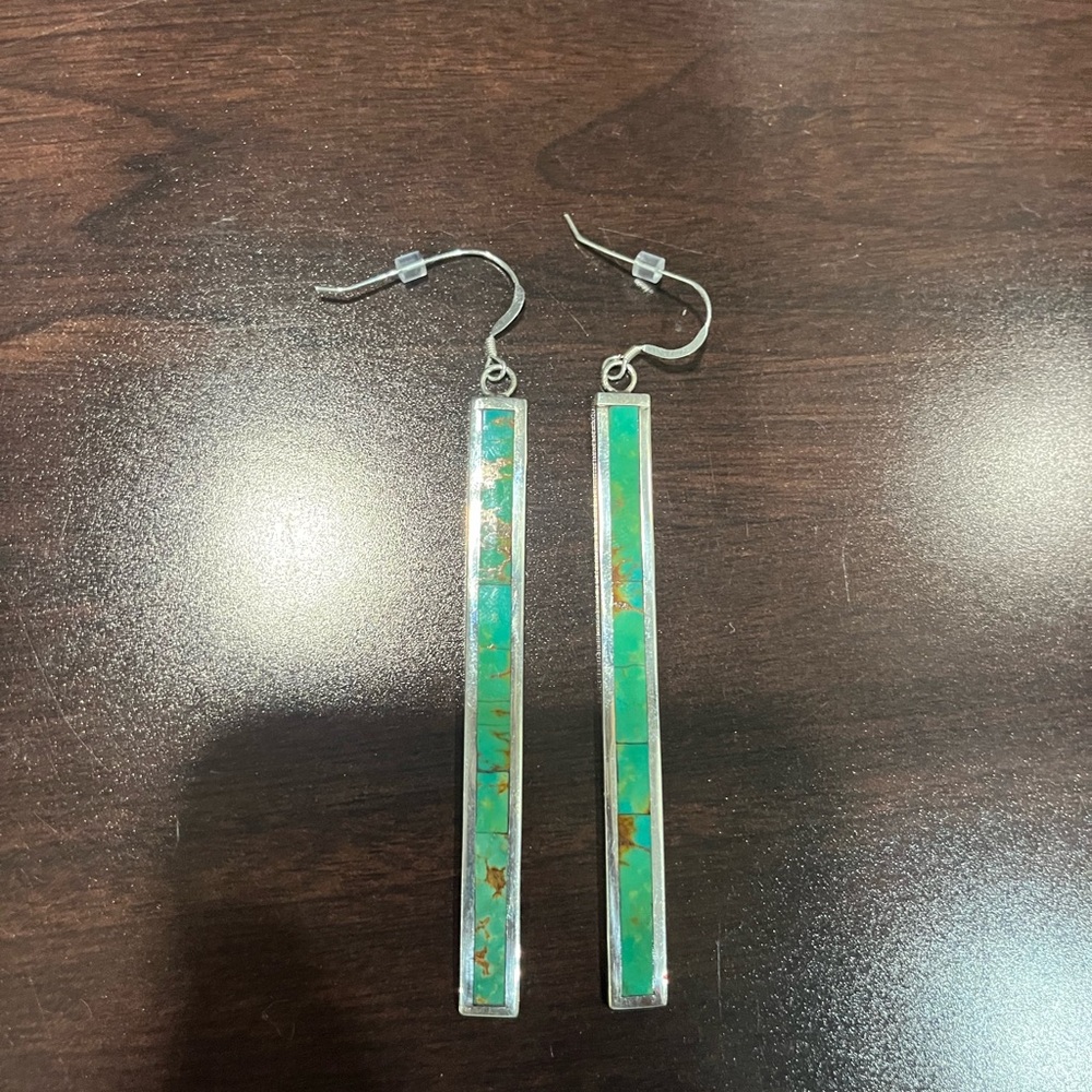 Green Kingman Turquoise earrings
